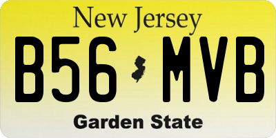 NJ license plate B56MVB