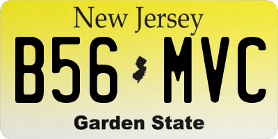 NJ license plate B56MVC