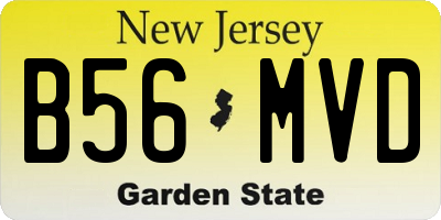 NJ license plate B56MVD