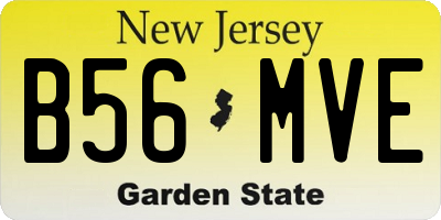 NJ license plate B56MVE