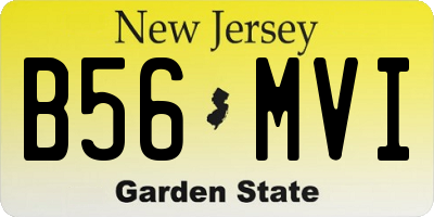 NJ license plate B56MVI