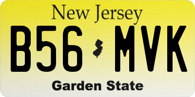 NJ license plate B56MVK