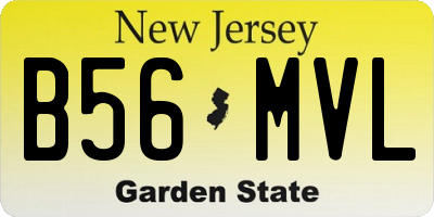 NJ license plate B56MVL