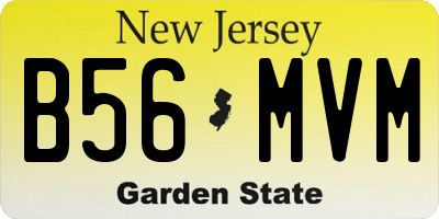 NJ license plate B56MVM
