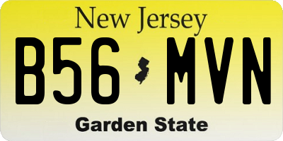 NJ license plate B56MVN