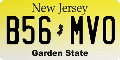 NJ license plate B56MVO