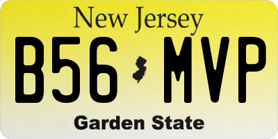 NJ license plate B56MVP