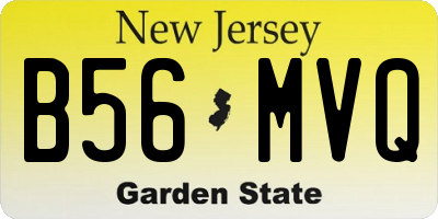 NJ license plate B56MVQ