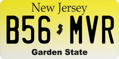 NJ license plate B56MVR