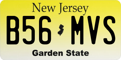 NJ license plate B56MVS