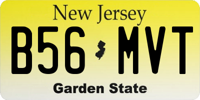 NJ license plate B56MVT