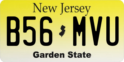 NJ license plate B56MVU