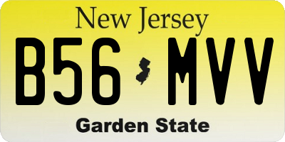 NJ license plate B56MVV