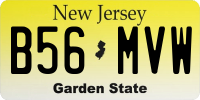 NJ license plate B56MVW