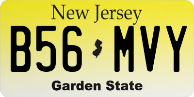 NJ license plate B56MVY