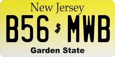 NJ license plate B56MWB