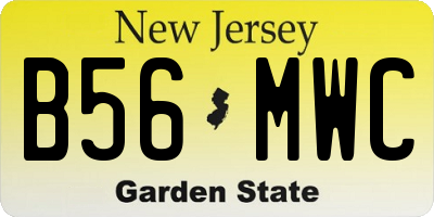 NJ license plate B56MWC