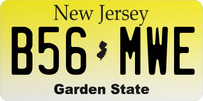 NJ license plate B56MWE