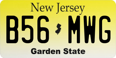 NJ license plate B56MWG