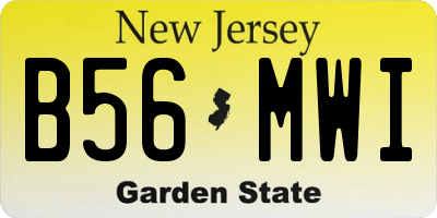 NJ license plate B56MWI