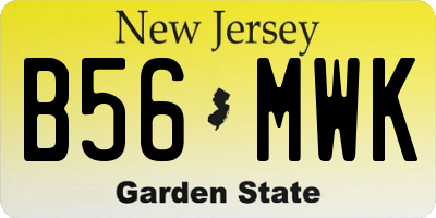 NJ license plate B56MWK