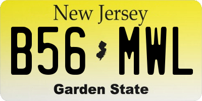 NJ license plate B56MWL