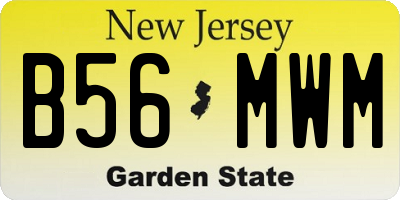 NJ license plate B56MWM