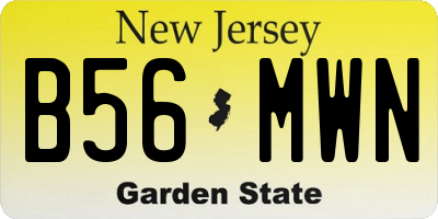 NJ license plate B56MWN