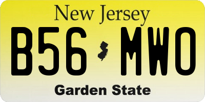 NJ license plate B56MWO
