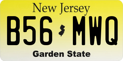 NJ license plate B56MWQ