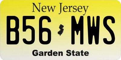 NJ license plate B56MWS