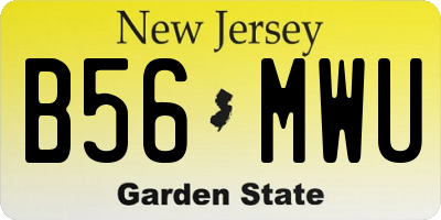 NJ license plate B56MWU