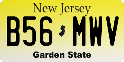 NJ license plate B56MWV