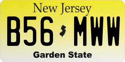 NJ license plate B56MWW