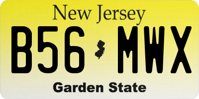 NJ license plate B56MWX