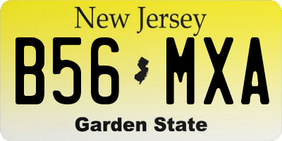 NJ license plate B56MXA