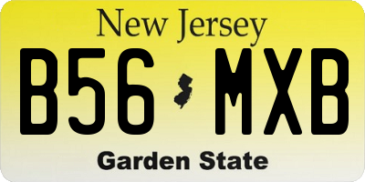 NJ license plate B56MXB