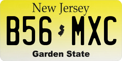 NJ license plate B56MXC