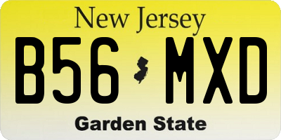 NJ license plate B56MXD