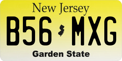 NJ license plate B56MXG