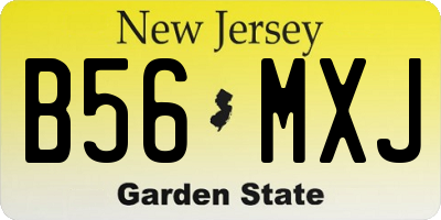 NJ license plate B56MXJ
