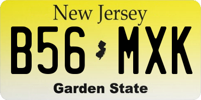 NJ license plate B56MXK