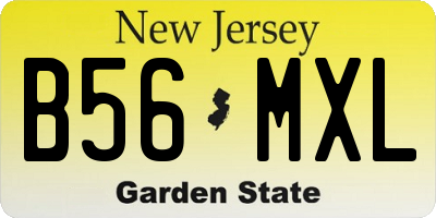 NJ license plate B56MXL