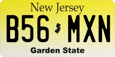 NJ license plate B56MXN