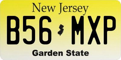 NJ license plate B56MXP