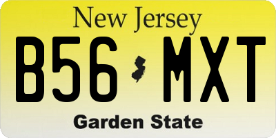 NJ license plate B56MXT