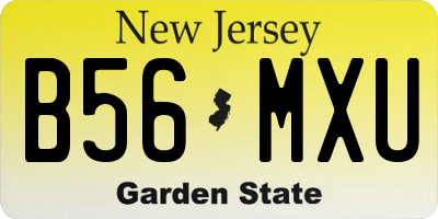 NJ license plate B56MXU