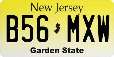 NJ license plate B56MXW