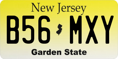 NJ license plate B56MXY