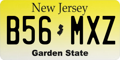 NJ license plate B56MXZ